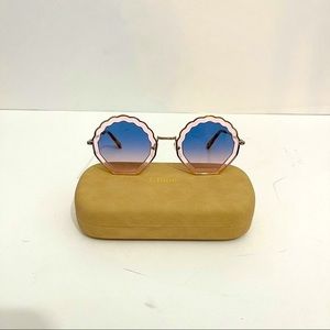 NEW Chloe Tally 56mm Scalloped Sunglasses